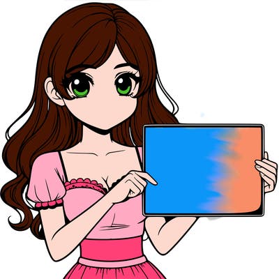 realistic pretty girl holding blank sign