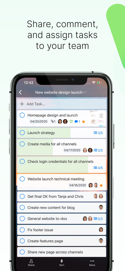 Zenkit To Do app screen showing a shared task list with team assignments and project collaboration features
