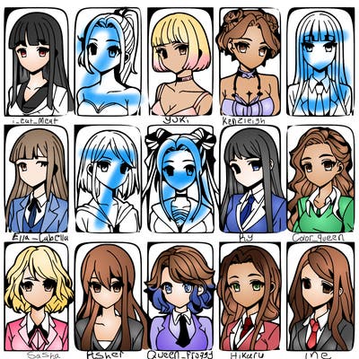 girls that look diffrent anime