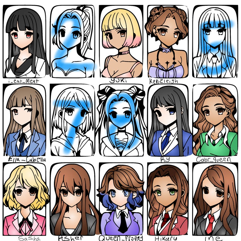 girls that look diffrent anime