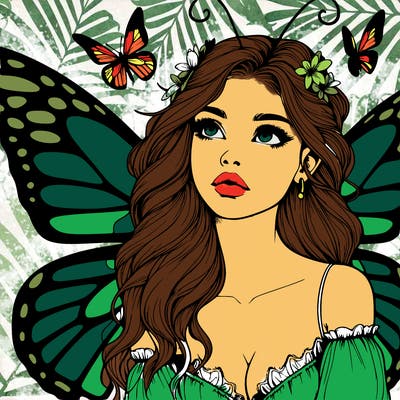 butterfly fairy realistic girl