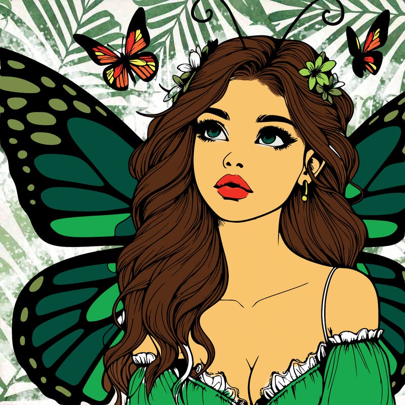 butterfly fairy realistic girl