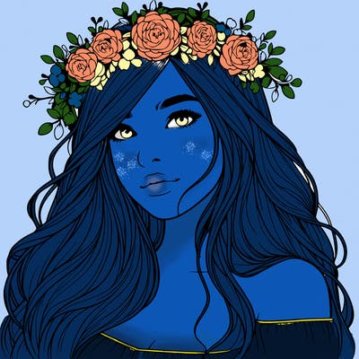 realistic girl with flower crown