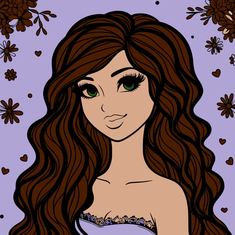 pretty woman with long wavy hair