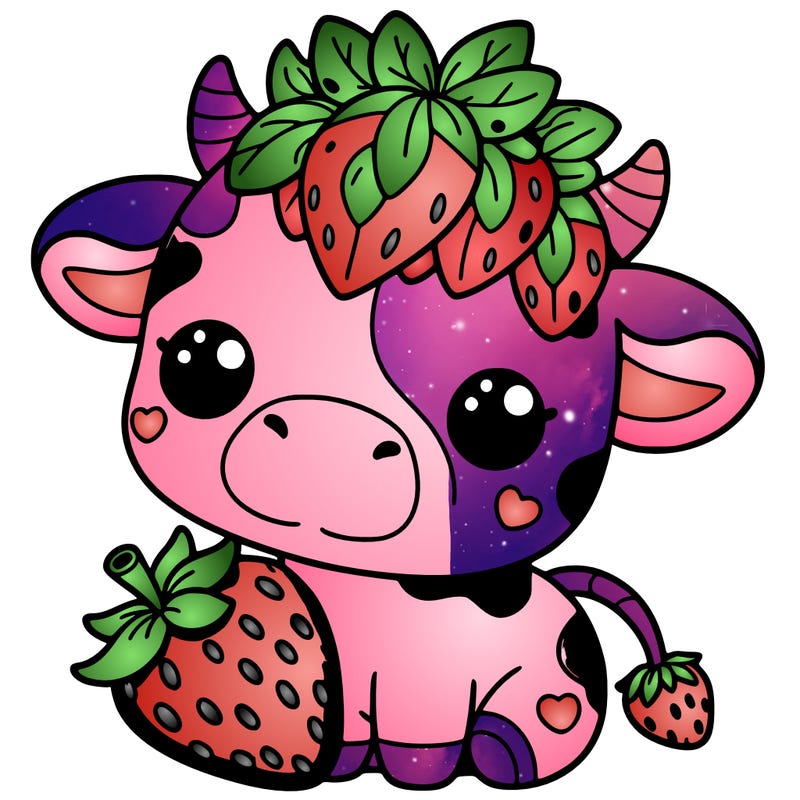 cute strawberry cow