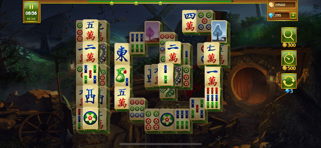 Mahjong Island - Tile Match - Clásico puzzle de fichas de Mahjong sobre un pintoresco fondo de fantasía.