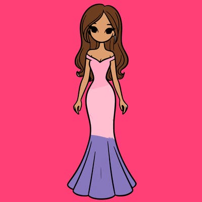 girl in long fitted dress