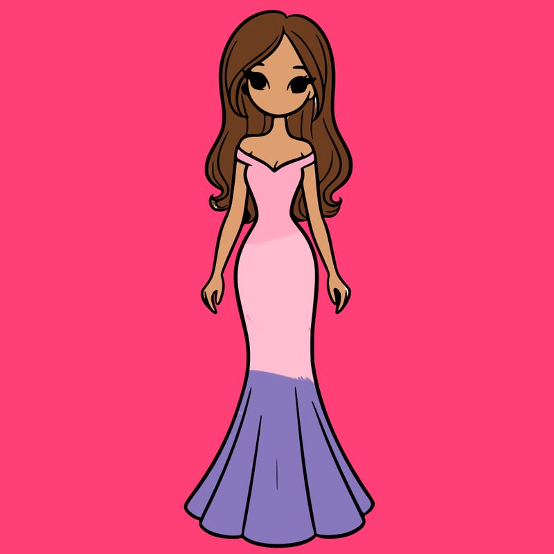 girl in long fitted dress