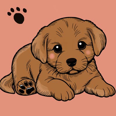 a cute realistic puppy