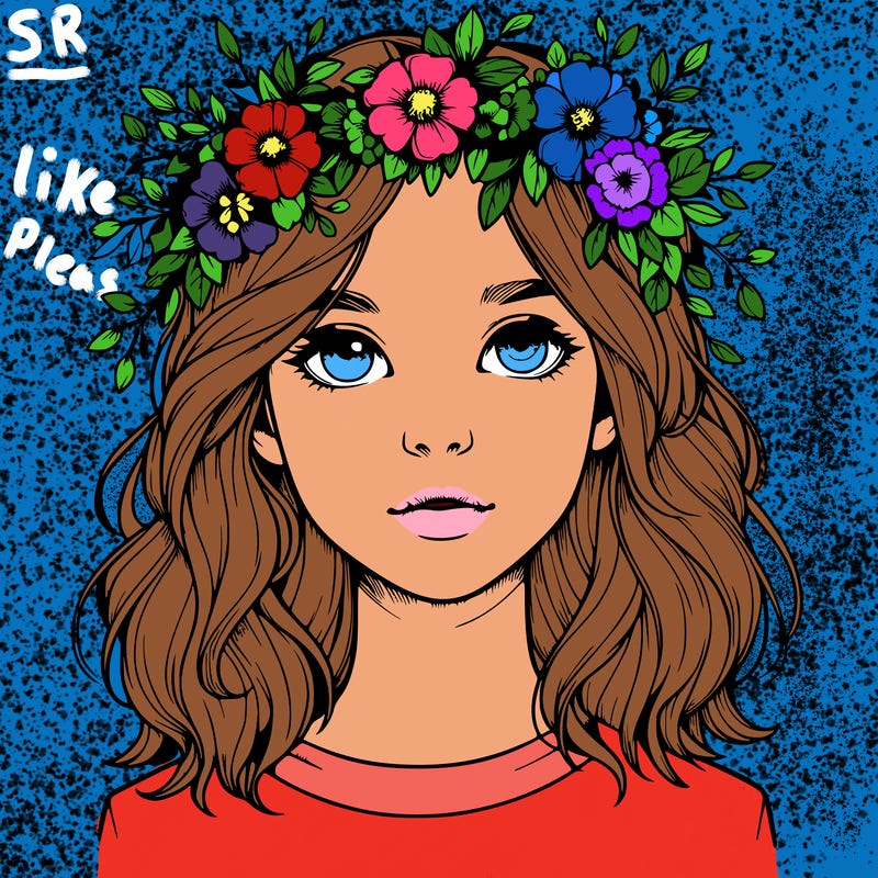 realistic girl with flower crown