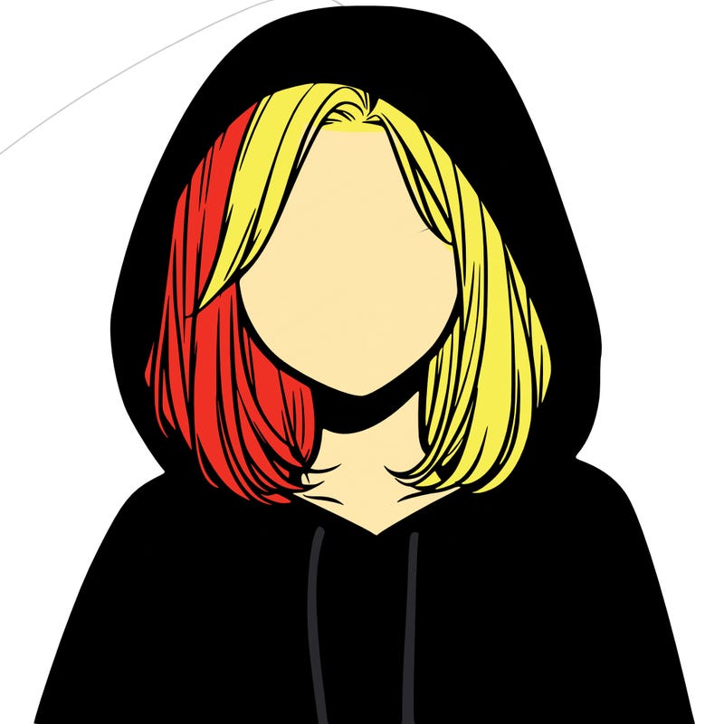 a faceless girl in a hoddie