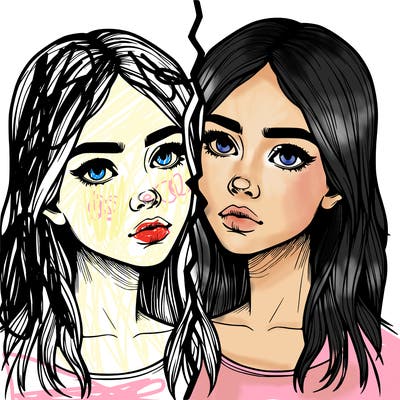 realistic girl split