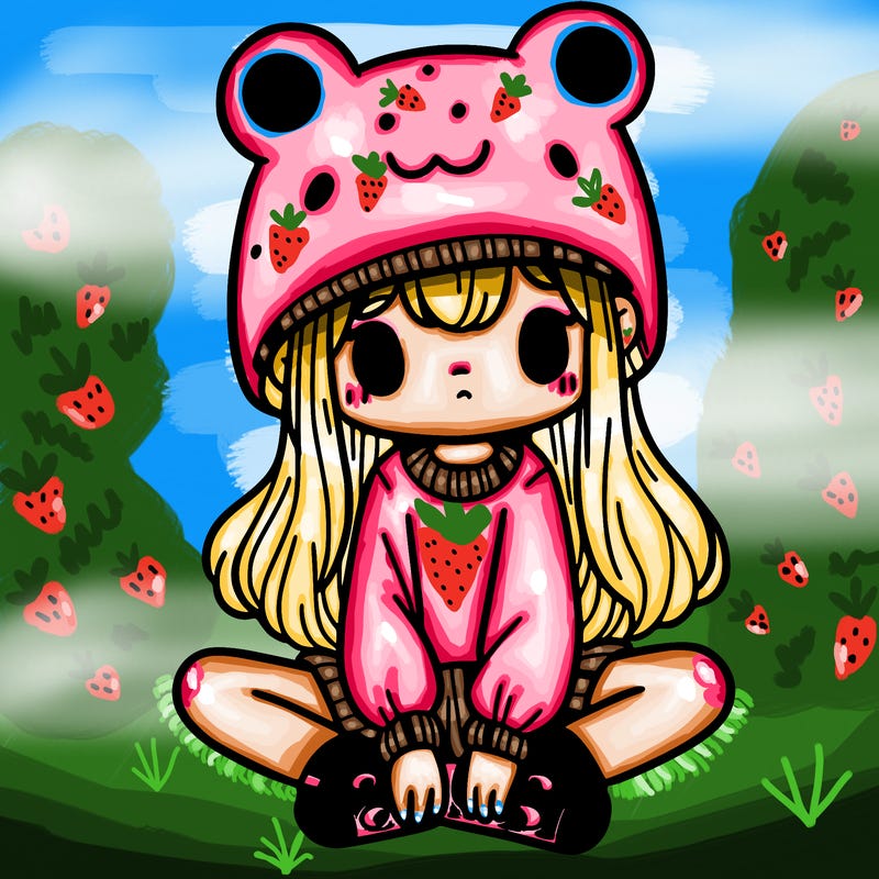 a girl wearing a frog hat and some frog socks