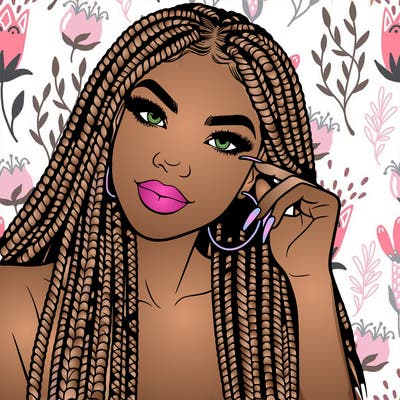 beautiful woman with box braids