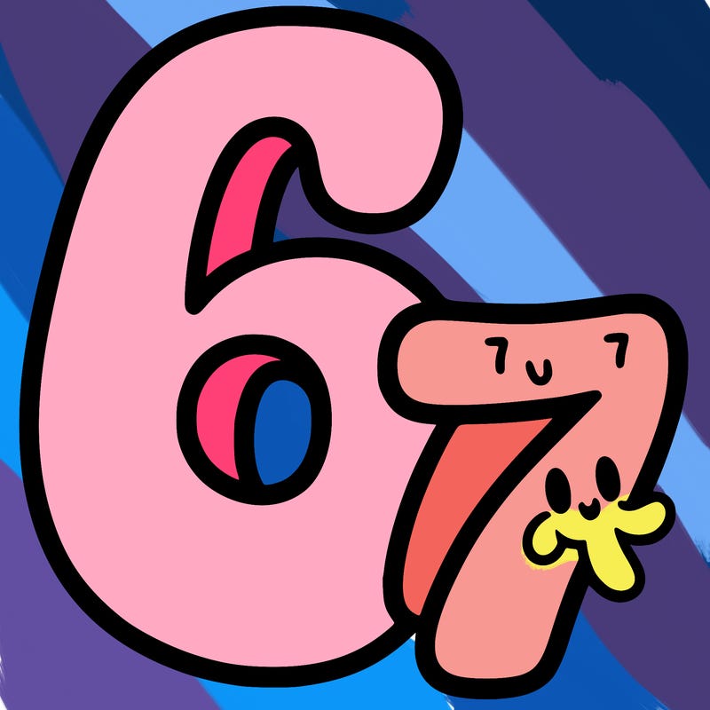 a number of a 6 and a seven