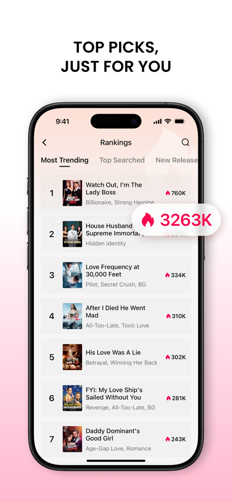 DramaBox Lite - Mini Drama TV - Trending mini drama rankings on DramaBox Lite app interface