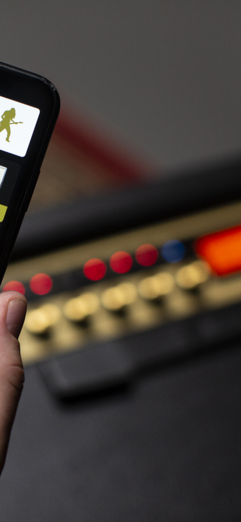Marshall Gateway - Marshall Gateway app on a smartphone being used to control a Marshall CODE series amplifier.
