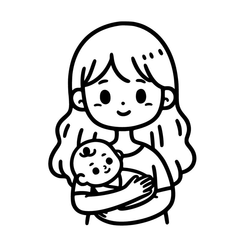 girl holding baby
