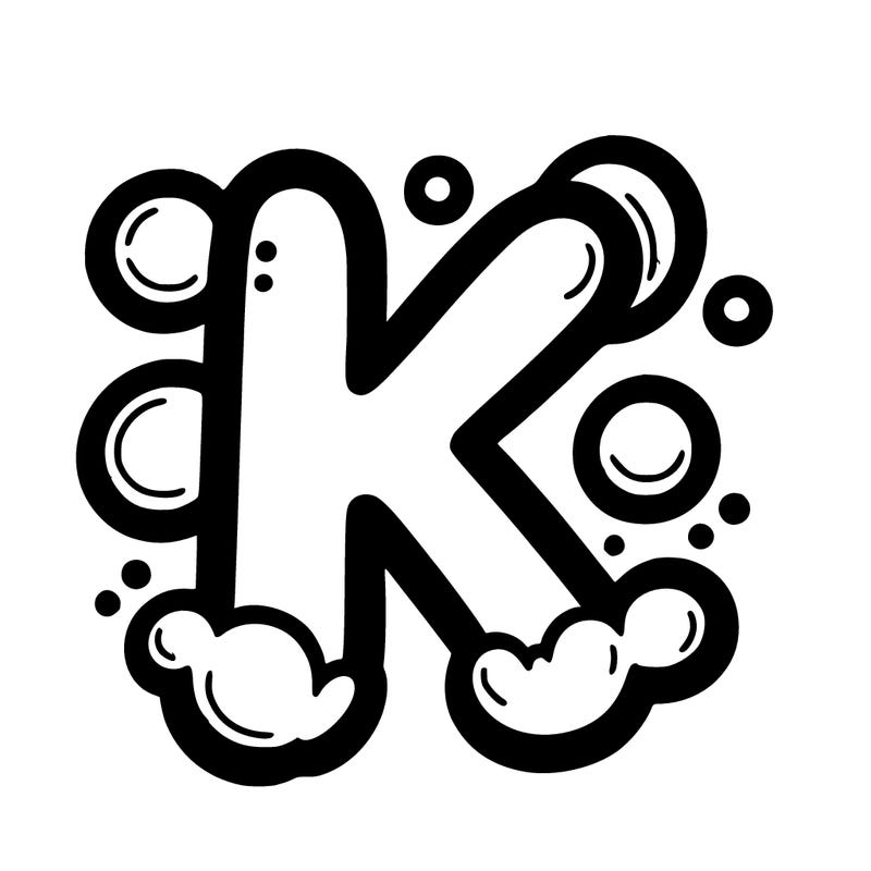 the letter k in bubble letters
