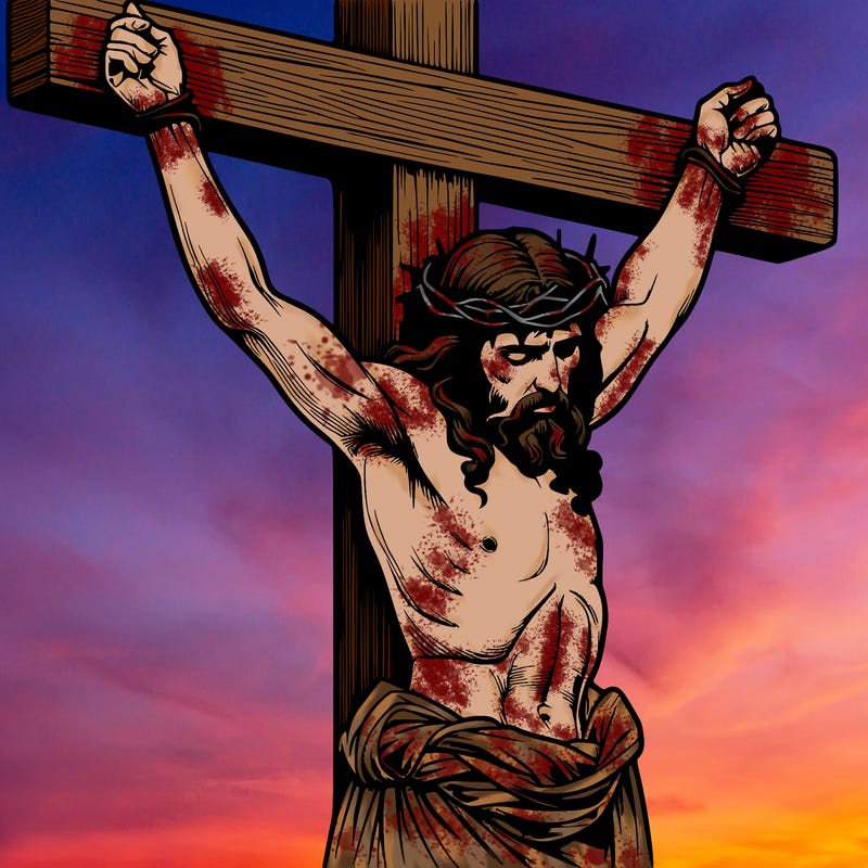 jesus realistic on the cross