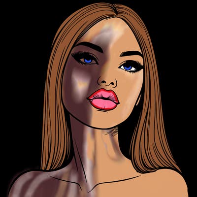 realistic woman with full lips