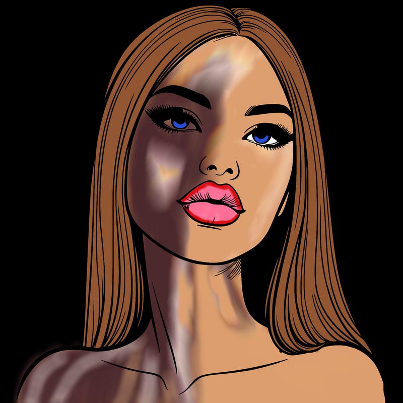 realistic woman with full lips