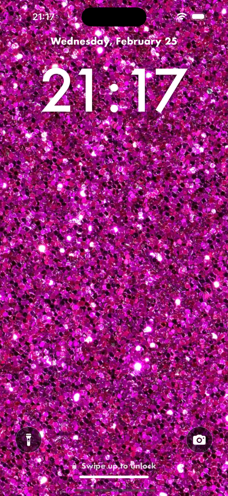 Glitter Pink Wallpapers HD - Schermata di blocco dello smartphone con uno sfondo glitter rosa brillante