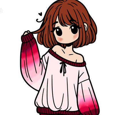 girl in baggy sweater hanging off her shoulder