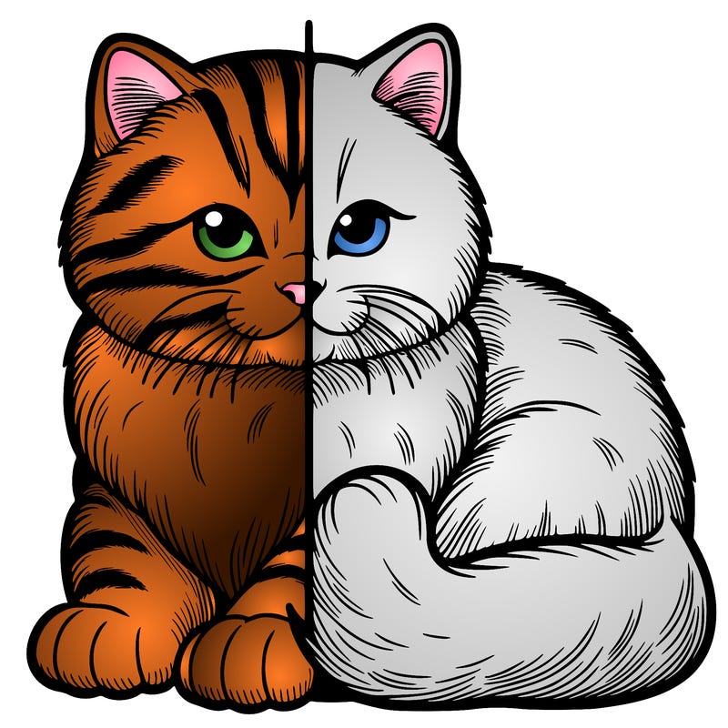 realistic split cat