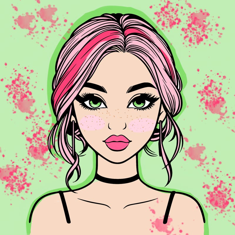 realistic girl with makeup on