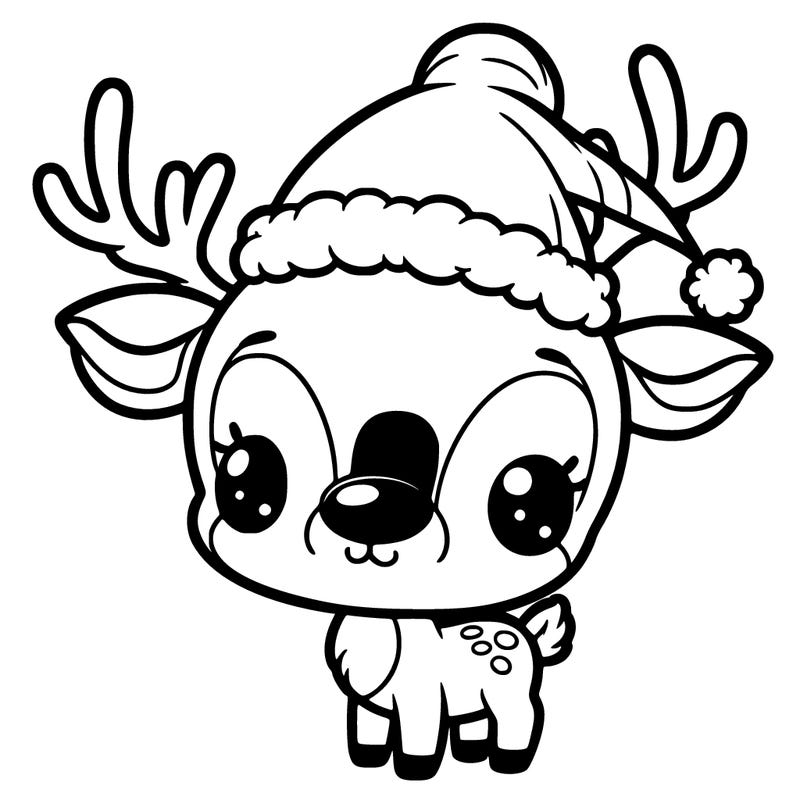 reindeer with santa hat