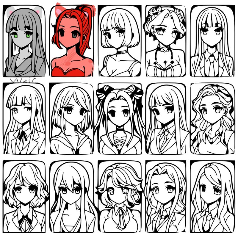 girls that look diffrent anime