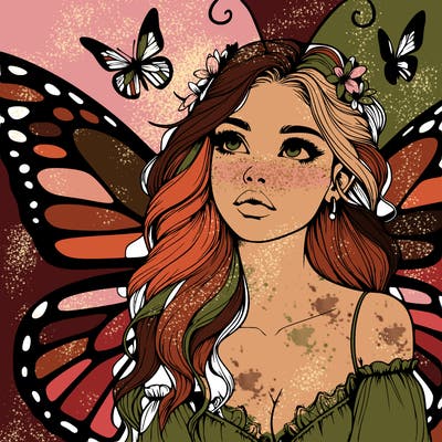 butterfly fairy realistic girl