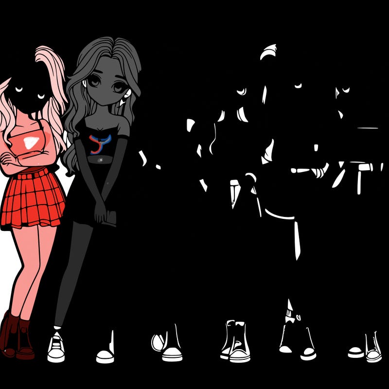 a group of girls realistic