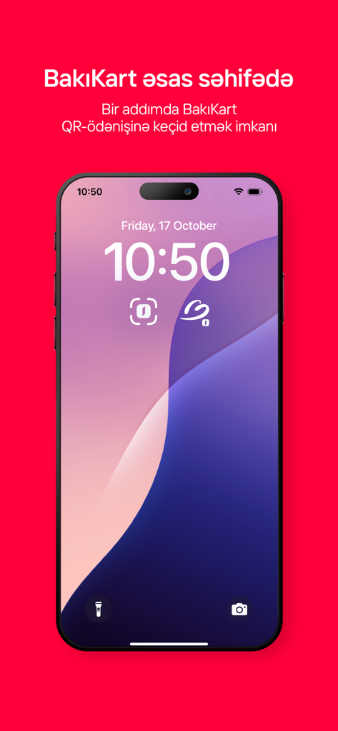 Birbank app widgets on an iPhone lock screen for quick Bakikart QR payments.