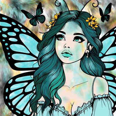butterfly fairy realistic girl