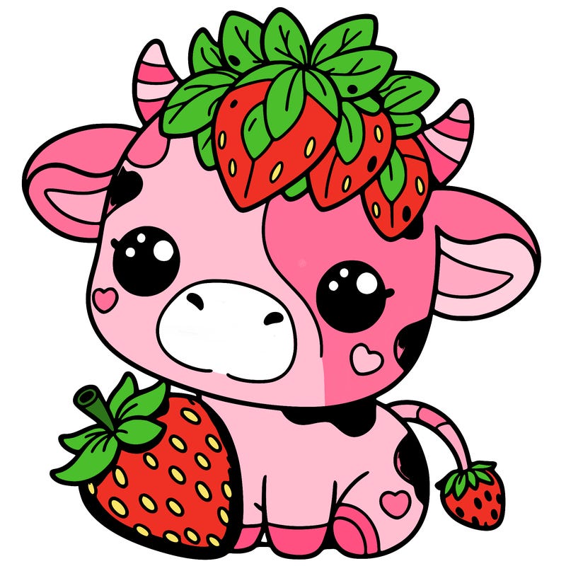 cute strawberry cow