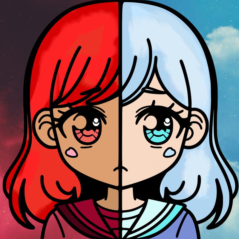 a split of a girl