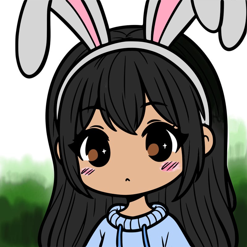 a human girl with cute bunny ears