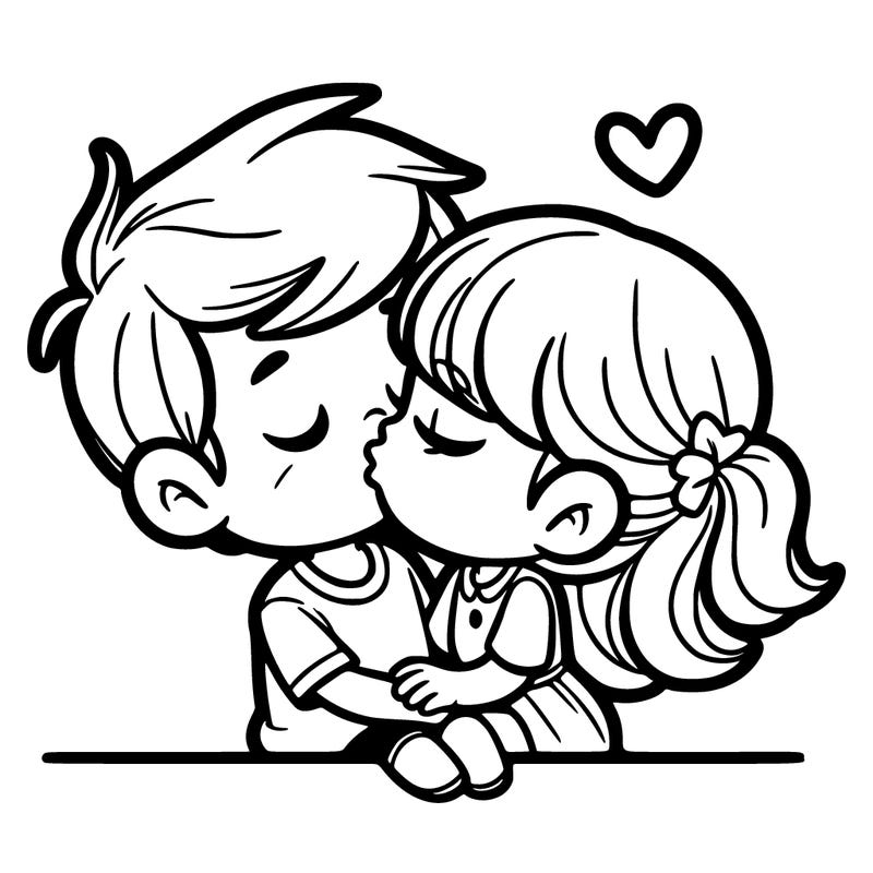 a boy kissing a girl