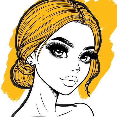 realistic girl with lashes