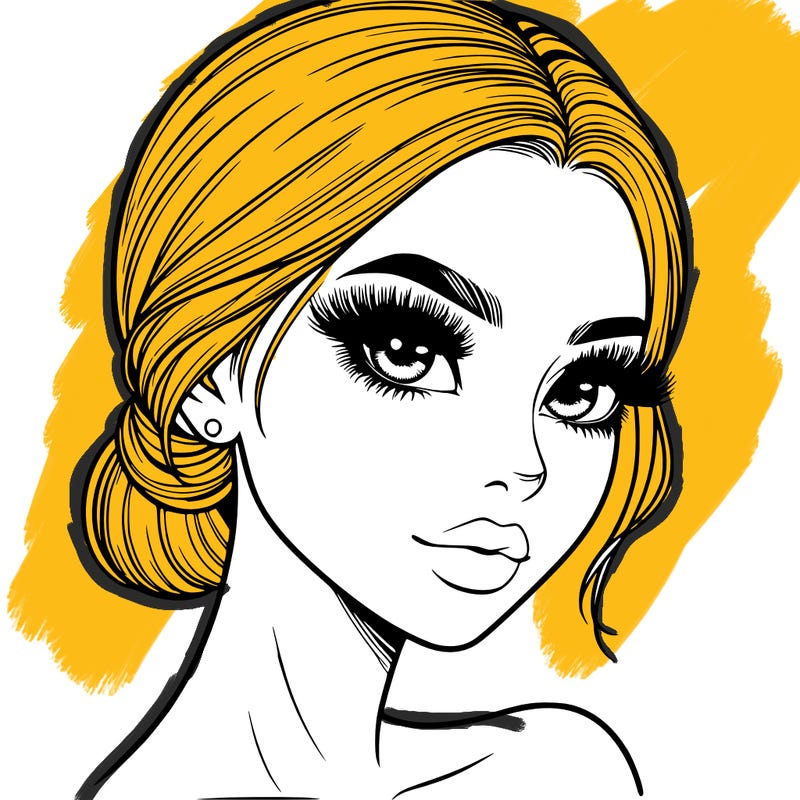 realistic girl with lashes