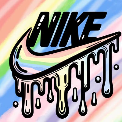 dripping nike logo