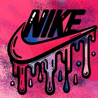 dripping nike logo