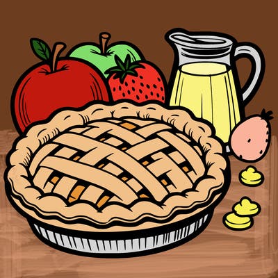a pie of food