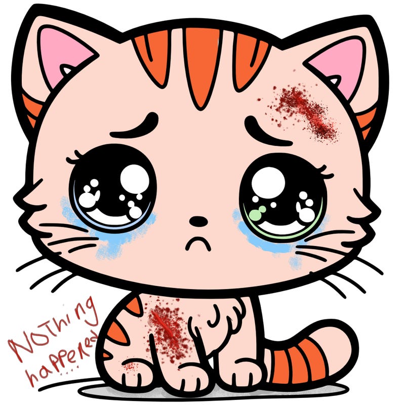 sad cute kitten
