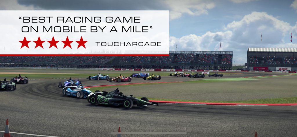 GRID™ Autosport Custom Edition - TouchArcadeからの5つ星レビュー付きのトラックを走るオープンホイールフォーミュラカー