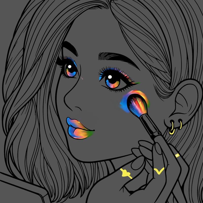 a realistic girl doing her makeup