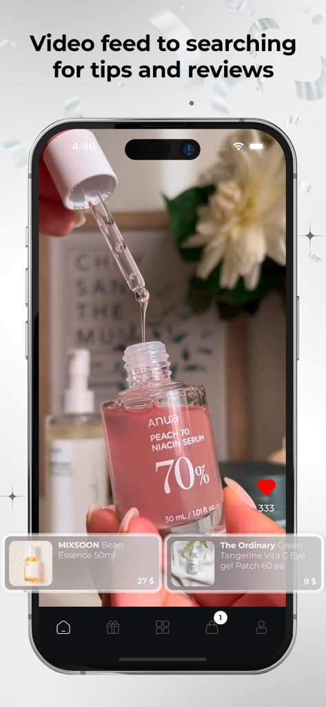 Skinsli: Korean Skincare - Skinsli app video feed for skincare tips and reviews