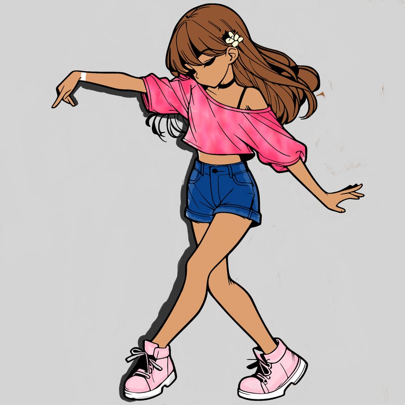 realistic girl danceing